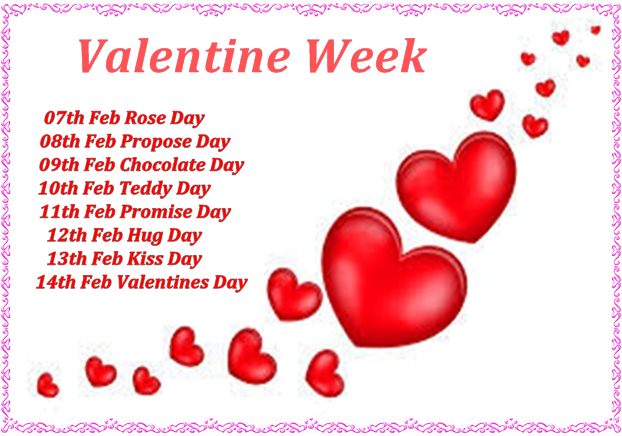 Valentines Day Week List 2018: वेलेंटाइन वीक की पूरी लिस्ट तारीख के साथ