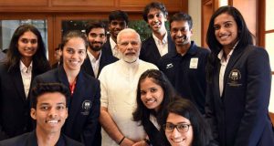 कॉमनवेल्थ गेम्स पदक विजेताओं से मिले प्रधानमंत्री नरेंद्र मोदी