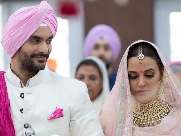 नेहा धूपिया ने लिए अंगद बेदी के साथ सात फेरे, सोशल मीडिया पर शेयर की शादी की तस्वीरें