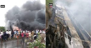 बिहार: मोतिहारी में बस पलटने से लगी भीषण आग, 12 लोगों की मौत, राहत-बचाव का काम जारी