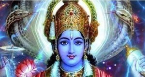 why lord vishnu is in blue colour