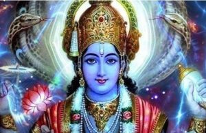 why lord vishnu is in blue colour