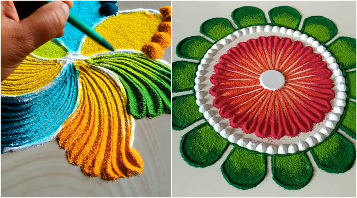Holi Rangoli Designs Pattern With Video 2020 By This Method You Can Create the Best Colorful Flower Rangoli. Make Special Rangoli by Watching Tutorial Video