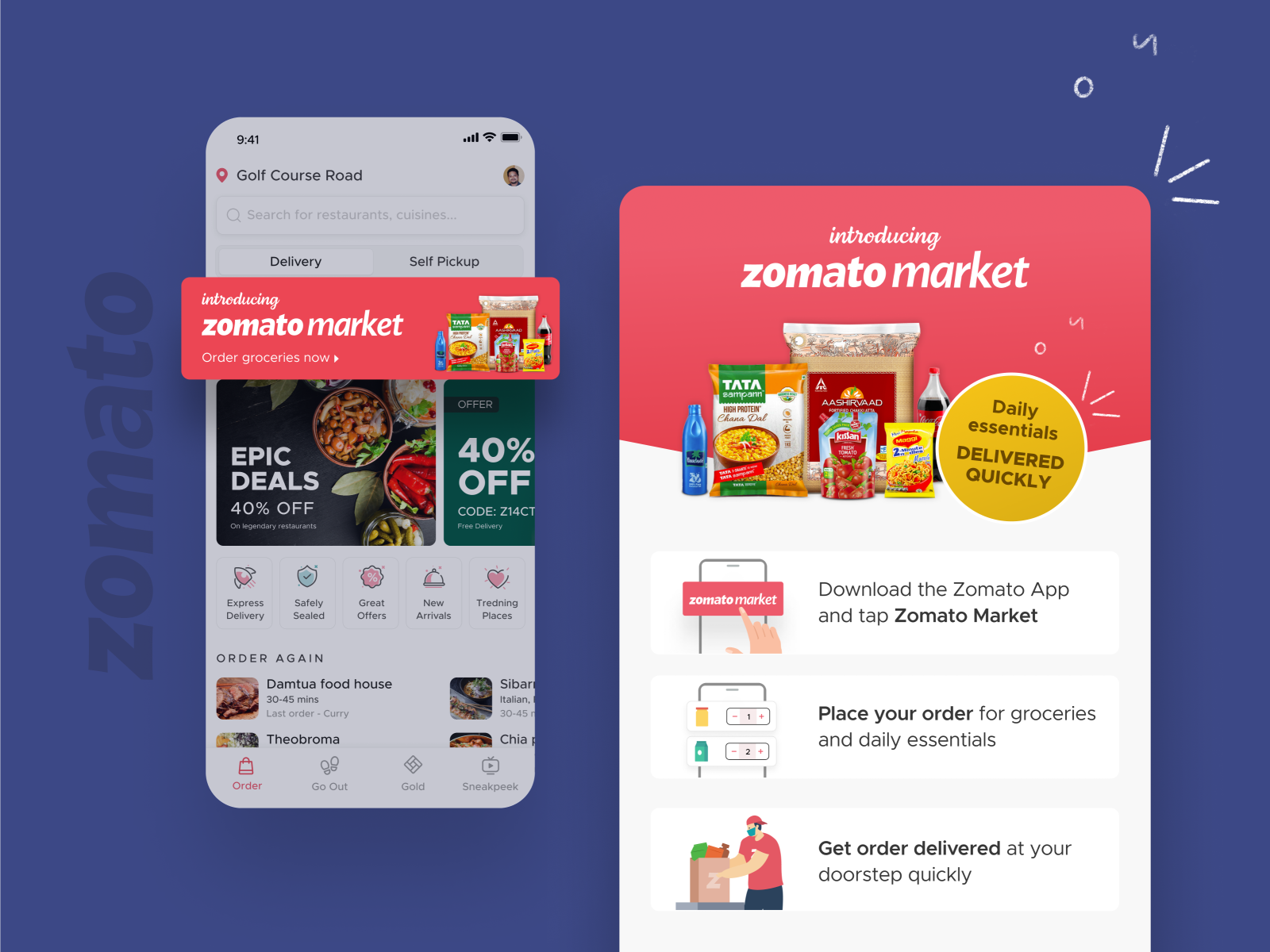 Zomato Market, Lockdown India, Coronvirus It has been announced by the Zomato company that it has started delivering groceries to more than 80 cities.