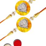 Bhavya Jewellers Bhavya Jewellers 22kt Fine Silver Rakhi Set of 2 with Rakshabandhan Roli Chawa