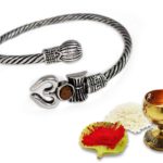 Silver pleted shiv rakhi for your brother