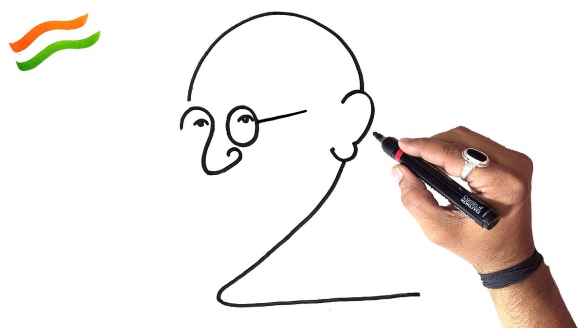 How to Make Mahatma Gandhi Drawing Step By Step: गांधी जी ...