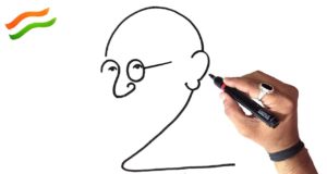 Mahatma Gandhi Drawing, Pencil, Sketch, Colorful, Realistic Art Images Step By Step in Hindi, 15 August Special Mahatma Gandhi Ji Colored Drawing, Mahatma Gandhi Photo Drawing