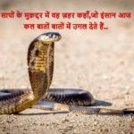 आस्तीन के सांप (Saanp) शायरी स्टेटस कोट्स – Snake Shayari Status Quotes Image in Hindi