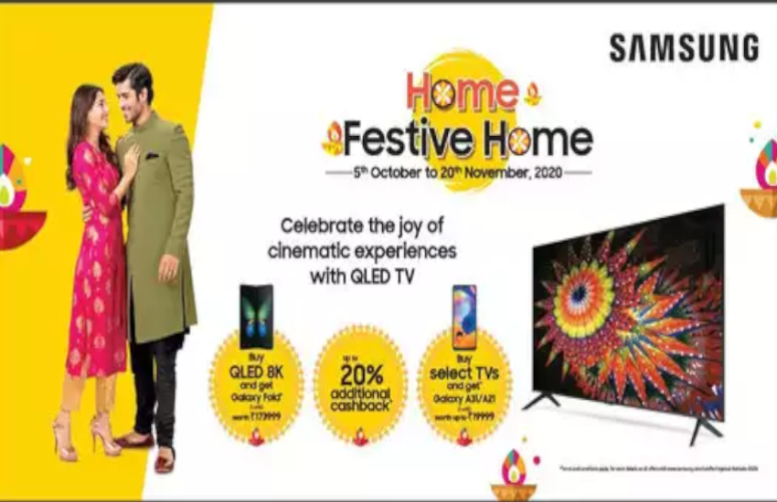 Samsung Home, Festive Home Season Sale 2020: Offers And Discounts On Smart TVs Under this, Galaxy Fold, Galaxy S20 Ultra will be free with select smart TVs,