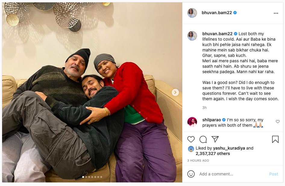 Bhuvan Bam Parents, Bhuvan Bam Parents Died, Bhuvan Bam Parents Died of Covid 19, YouTuber Bhuvan Bam, Bhuvan Bam Parents death, YouTuber Bhuvan Bam, Bhuvan Bam mourned the death of his father and mother, Bhuvan Bam Mom dad died of Covid-19, Bhuvan Bam Family, Bhuvan Bam maa, Bhuvan Bam Parents died, Bhuvan Bam parensts death of Covid-19