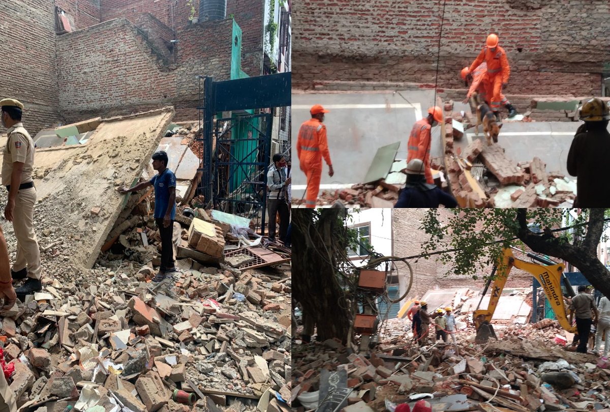Three people were seriously injured after a 3-storey building collapsed in the E/4 block of the city's capital Delhi | राजधानी दिल्ली के नगर इलाके के E/4 ब्लॉक में 3 मंजिला इमारत गिरने से तीन लोग गंभीर रूप से घायल