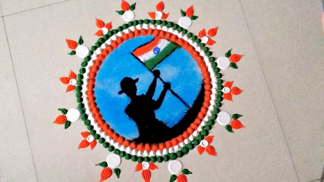 We are Share Best Collection of Tiranga (Tricolour) Rangoli Designs Images for Republic Day and Independence Day | तिरंगा रंगोली डिजाइन कलेक्शन