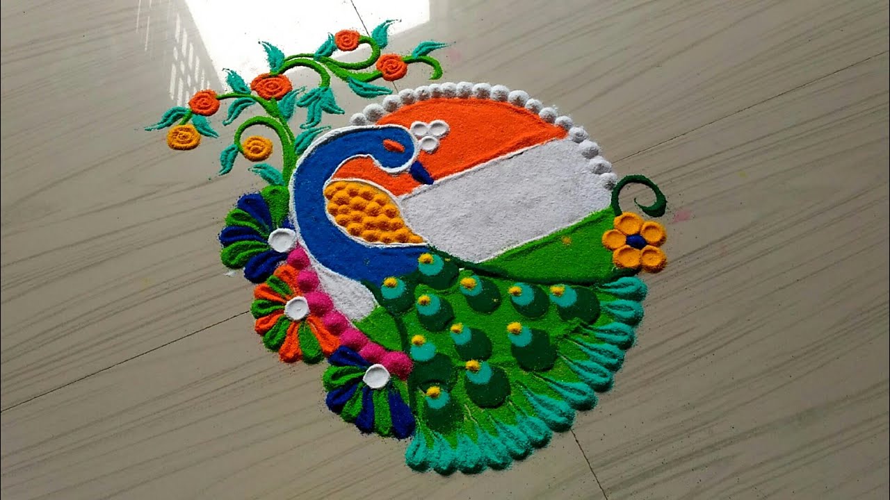We are Share Best Collection of Tiranga (Tricolour) Rangoli Designs Images for Republic Day and Independence Day | तिरंगा रंगोली डिजाइन कलेक्शन