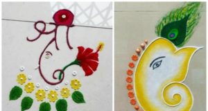 Best Collection of Ganesh Chaturthi Rangoli Designs, Partners, Images, Photos, Pics, Ganesh Chaturthi Rangoli Designs with Dots, kolam, Ganesh Chaturthi ki Rangoli