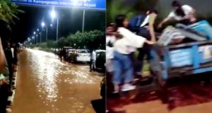 मूसलाधार बारिश से डूबा बेंगलुरु एयरपोर्ट, वीडियो हुआ वायरल ! | Bangalore Airport Submerged in Torrential Rain | Watch Bangalore Airport Viral Video | Viral News