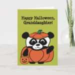 Halloween Panda Wishes & Invitation Greeting Card
