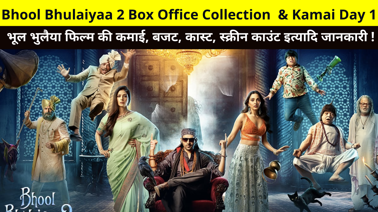 Bhool Bhulaiyaa 2 Box Office Collection & Kamai Day 1, Bhool Bhulaiyaa 2 1st Day Box Office Collection, Kamai, BOC Earnings, Screen Count, Cast Name More Details in Hindi