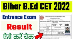 Bihar CET B.Ed Result 2022