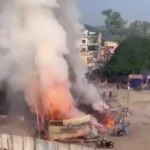 Massive Fire Breaks Out At A Cracker Stall in Vijayawada