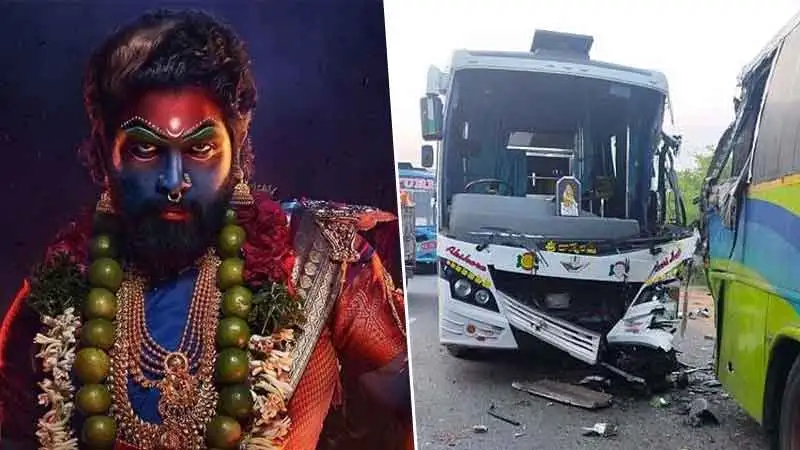Bus Accident of Crew Members of 'Pushpa-2', Allu Arjun Pushpa 2 Team Meets With A Road Accident Breaking News in Hindi | 'पुष्पा-द रूल' के क्रू मेंबर्स का एक्सीडेंट हुआ, आई गंभीर चोटे?