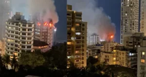 Fire broke out on the 12th floor of Mumbai's 'Co-operative Housing Society' News in Hindi, मुंबई की 'को-ऑपरेटिव हाउसिंग सोसाइटी’ की 12वीं मंजिल पर लगी आग, एक पुरुष और एक महिला को बचाया।