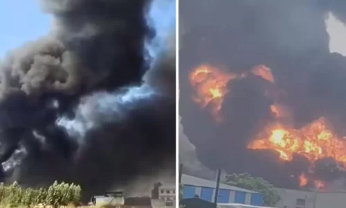 Massive Fire in A Chemical Factory in Kurali Mohali Punjab News in Hindi | Mohali Chemical Factory Fire Video | मोहाली में केमिकल फैक्ट्री में लगी भीषण आग, 8 लोग झुलसे