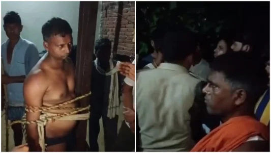 Sub-Inspector Suspended for Molesting A Girl | Nude SI Suspended Agra News in Hindi | Agra SI Viral News | खंभे से बांधकर क्यों हुई 'नंगे' दरोगा की कुटाई? पुलिस अधिकारी शर्मसार, दागी सब-इंस्पेक्टर को किया सस्पेंड