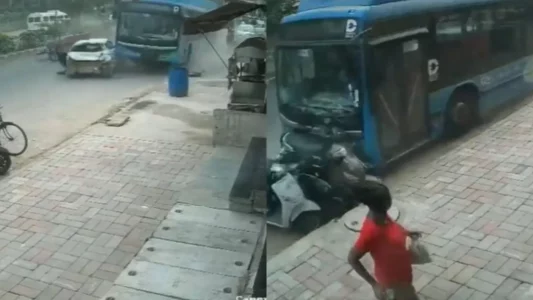 Watch Video DTC Bus Accident in Rohini Delhi | DTC bus crushed dozens of vehicles, one youth died, many injured | Delhi DTC Bus Accident News | Watch Rohini DTC Bus Accident Video