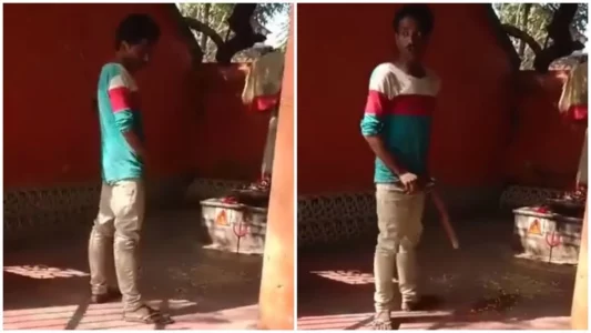 Muslim Man Urines In Hindu Temple Video in WB News in Hindi | In West Bengal, a Muslim youth urinated in a Hindu temple, Mamta government defended by calling him mad