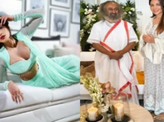 Shama Sikander With Sri Sri Ravi Shankar Photos Viral | Shama Sikander Photoshoot Images, Pics | बिकिनी पहन सोशल मीडिया हिलाने वाली शमा सिकंदर चली आध्यात्म की राह!, पहुंची बाबा की शरण में