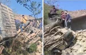 Rajasthan Alwar Road Accident News: Heavy collision between trolley, Bolero car and bike on Alwar-Behror road, all three vehicles fell into a 30 feet deep ditch, 4 people died, 2 injured!